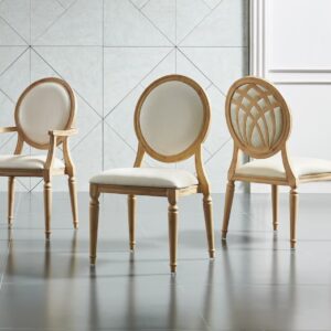 Metal Wood-Grain Chair