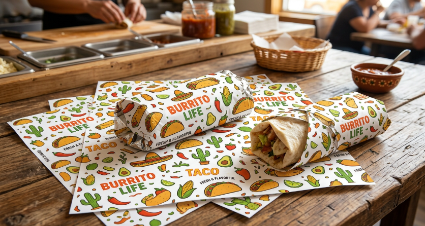 Custom burrito paper wrap